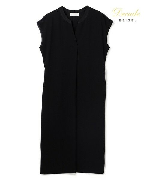 BEIGE, / ベイジ, ロング・マキシ丈ワンピース | 【セットアップ対応】CINDY / 配色ネック フレンチドレス(Black x Black)