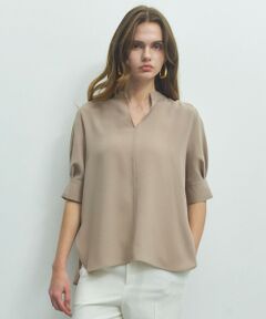 BEIGE, / ベイジ, シャツ・ブラウス | FLEUR / バックサテン プルオーバーブラウス