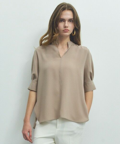 BEIGE, / ベイジ, シャツ・ブラウス | FLEUR / バックサテン プルオーバーブラウス（Beige）