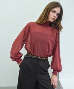 BEIGE, / ベイジ, シャツ・ブラウス | MOYE / ニットドッキング ロングスリーブブラウス