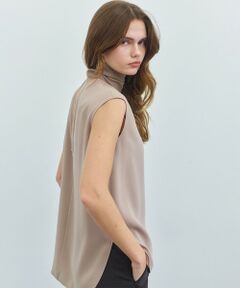 BEIGE, / ベイジ, シャツ・ブラウス | FLEUR / 異素材ネック フレンチスリーブブラウス