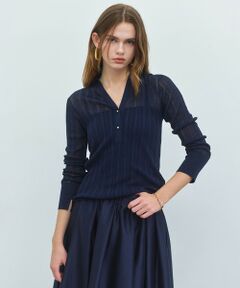 BEIGE, / ベイジ, ニット・セーター | GOVERNOR / シアーリブ スキッパーニット