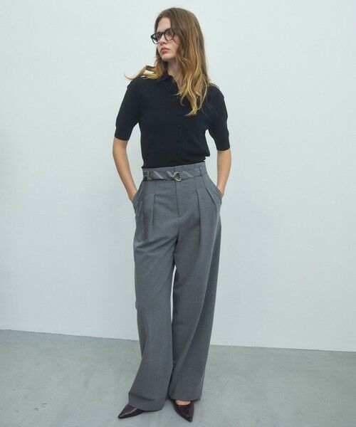 BEIGE, / ベイジ, その他パンツ | ZEPHYR / ベルト付き 2タックワイドパンツ（Top Gray）