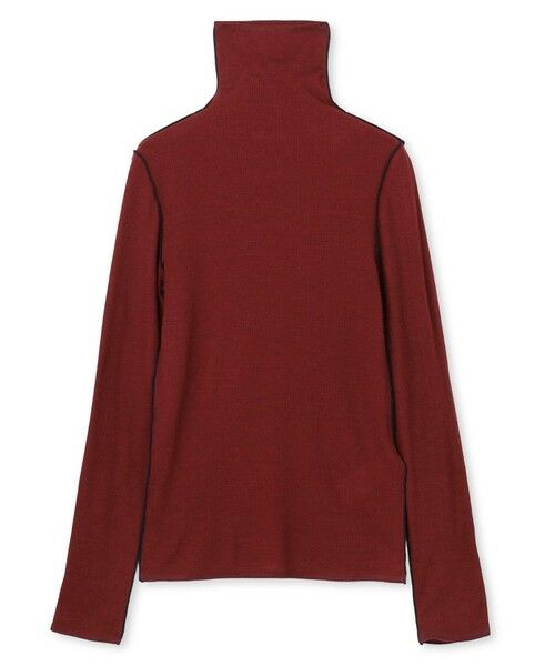 BEIGE, / ベイジ, カットソー | FORD / 配色メローハイネックウールトップス(Bordeaux)