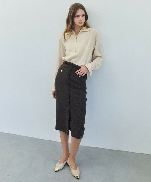 BEIGE, / ベイジ, ミニ・ひざ丈スカート | BRATTLE / ツイードIラインスカート(Brown)