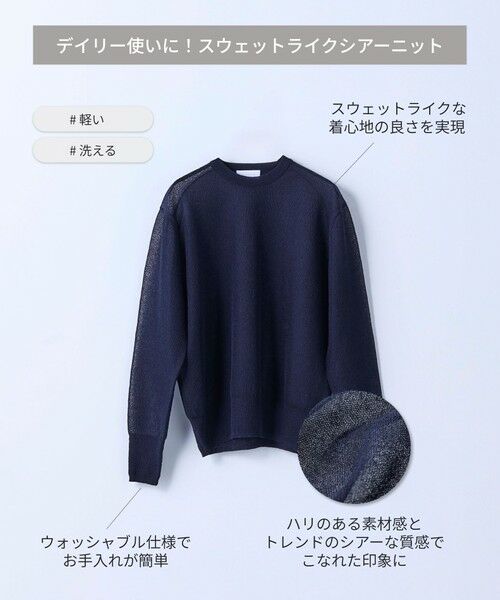 BIANCA / ビアンカ ニット・セーター | 【デイリーユース】スウェットライクシルエットシアーニット | 詳細10