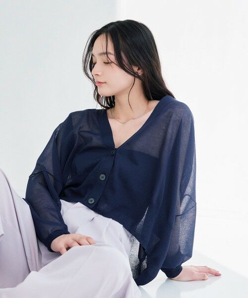 BIANCA / ビアンカ ニット・セーター | 【デイリーユース】ドルマンスリーブライトシアーカーデ | 詳細5