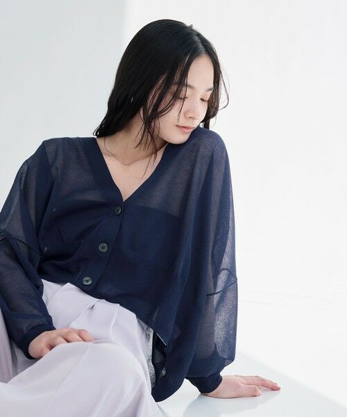 BIANCA / ビアンカ ニット・セーター | 【デイリーユース】ドルマンスリーブライトシアーカーデ | 詳細6