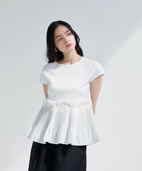 BIANCA / ビアンカ カットソー | 【マルチシーン】モダンプリーツコンビT | 詳細1