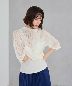 BIANCA / ビアンカ ニット・セーター | 【デイリーユース】シアーストライプニット