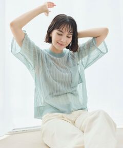 BIANCA / ビアンカ ニット・セーター | 【デイリーユース】シアーストライプニット