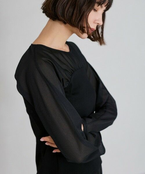 BIANCA / ビアンカ カットソー | 【着回し抜群】チュールシアーコンビカットソー | 詳細7