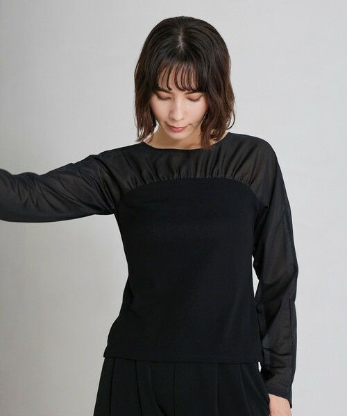 BIANCA / ビアンカ カットソー | 【着回し抜群】チュールシアーコンビカットソー | 詳細4