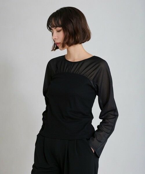 BIANCA / ビアンカ カットソー | 【着回し抜群】チュールシアーコンビカットソー | 詳細5