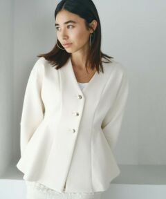 BIANCA / ビアンカ その他アウター | 【BAILA12月号掲載】【軽量で美シルエット】ジャージーペプラムジャケット