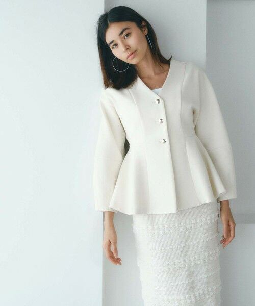 BIANCA / ビアンカ その他アウター | 【BAILA12月号掲載】【軽量で美シルエット】ジャージーペプラムジャケット | 詳細5