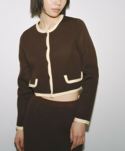 BIANCA/ビアンカ 【BAILA12月号掲載】【着映えリュクス】ミラノリブニットジャケット キャメル3 M(38)