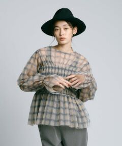 BIANCA / ビアンカ シャツ・ブラウス | 【トレンドミックス】シアーチェックペプラムブラウス