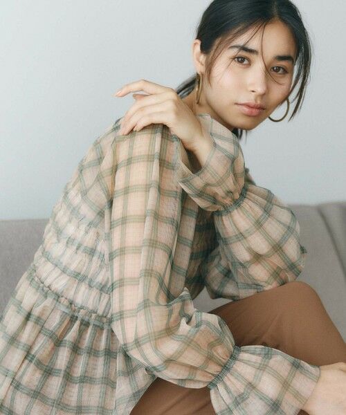 BIANCA / ビアンカ シャツ・ブラウス | 【トレンドミックス】シアーチェックペプラムブラウス | 詳細1