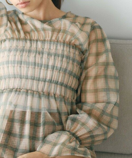 BIANCA / ビアンカ シャツ・ブラウス | 【トレンドミックス】シアーチェックペプラムブラウス | 詳細2