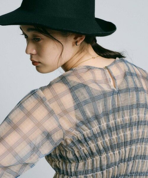 BIANCA / ビアンカ シャツ・ブラウス | 【トレンドミックス】シアーチェックペプラムブラウス | 詳細4