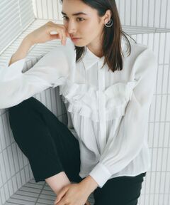 BIANCA / ビアンカ シャツ・ブラウス | 【BAILA12月号掲載】【着映えが叶う】ラメフリルブラウス