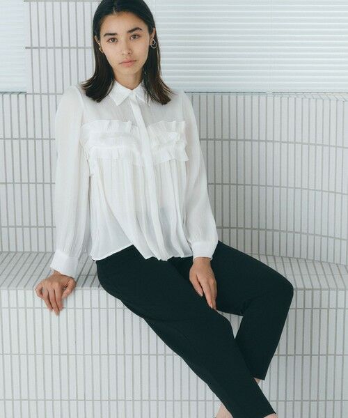 BIANCA / ビアンカ シャツ・ブラウス | 【BAILA12月号掲載】【着映えが叶う】ラメフリルブラウス | 詳細1