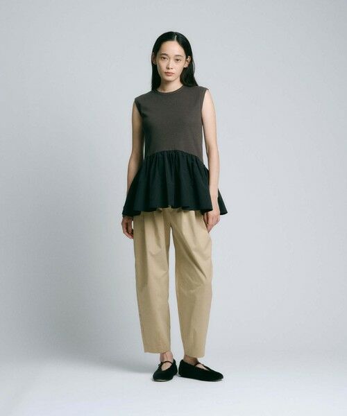 BIANCA / ビアンカ カットソー | 【着映えが叶う】フリルギャザーコンビカットソー | 詳細1