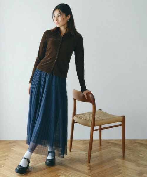 BIANCA / ビアンカ カットソー | 【トレンドミックス】クラシカル　シアーベロアシャツブラウス | 詳細1