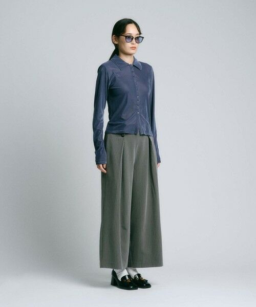 BIANCA / ビアンカ カットソー | 【トレンドミックス】クラシカル　シアーベロアシャツブラウス | 詳細10