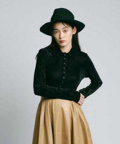 BIANCA / ビアンカ カットソー | 【トレンドミックス】クラシカル　シアーベロアシャツブラウス | 詳細5