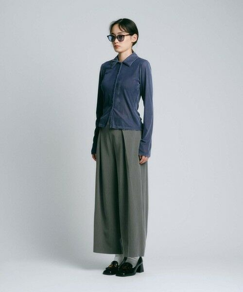 BIANCA / ビアンカ カットソー | 【トレンドミックス】クラシカル　シアーベロアシャツブラウス | 詳細9