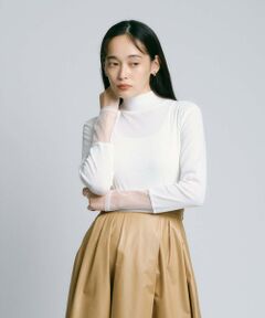 BIANCA / ビアンカ カットソー | 【＠BAILA掲載】【大人シアー】チュールコンビタートルカットソー