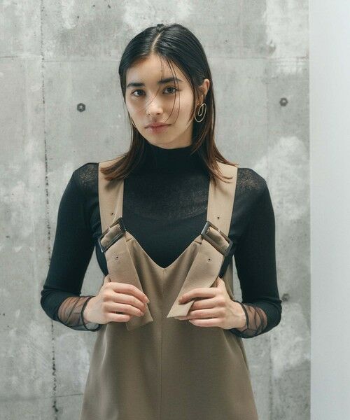 BIANCA / ビアンカ カットソー | 【＠BAILA掲載】【大人シアー】チュールコンビタートルカットソー | 詳細1