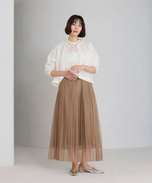 BIANCA / ビアンカ ロング・マキシ丈スカート | 【＠BAILA掲載】【大人の洗練シアー】エアリーチュールプリーツスカート | 詳細5