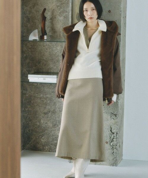 BIANCA / ビアンカ その他アウター | 【ファー取り外し2WAY】マットツイルフェイクファー | 詳細1