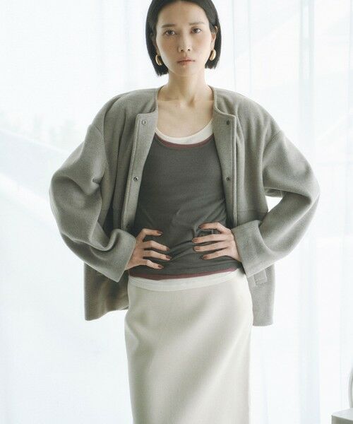 BIANCA / ビアンカ その他アウター | 【着回し抜群】ブルゾンライクニットアウター | 詳細1