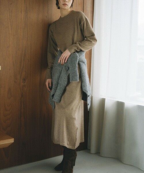 BIANCA / ビアンカ ロング・マキシ丈ワンピース | 【＠BAILA掲載】【ネック取り外し2WAY】ニットロングワンピース | 詳細1