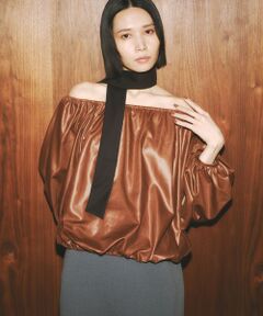 BIANCA / ビアンカ シャツ・ブラウス | 【BAILA12月号掲載】【BAILAコラボ企画】レザー見えバルーン3WAYブラウス