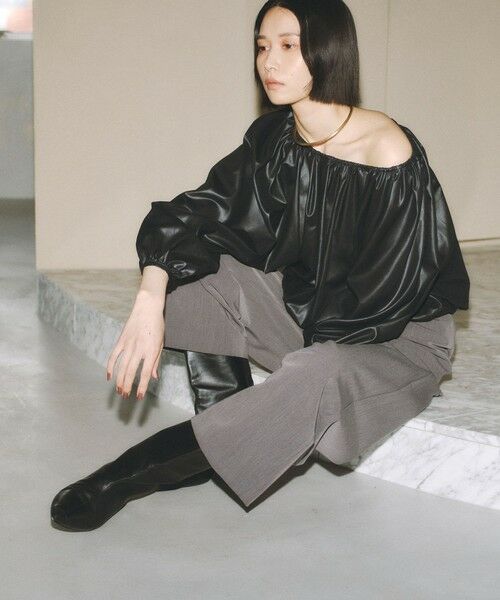 BIANCA / ビアンカ シャツ・ブラウス | 【BAILA12月号掲載】【BAILAコラボ企画】レザー見えバルーン3WAYブラウス | 詳細2