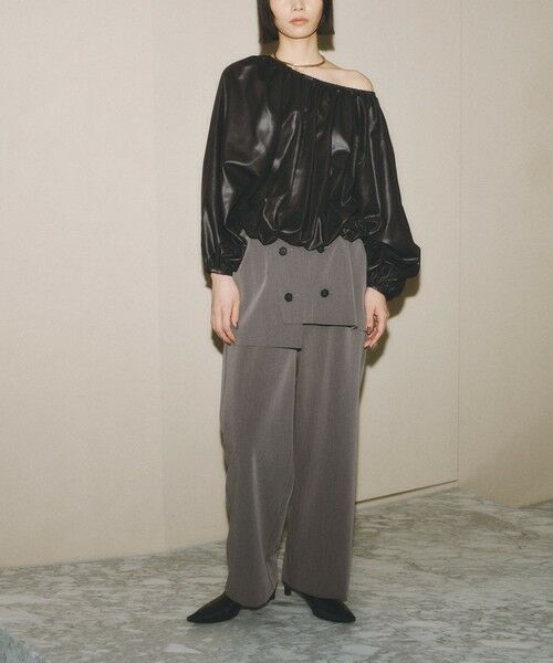 BIANCA / ビアンカ シャツ・ブラウス | 【BAILA12月号掲載】【BAILAコラボ企画】レザー見えバルーン3WAYブラウス | 詳細4