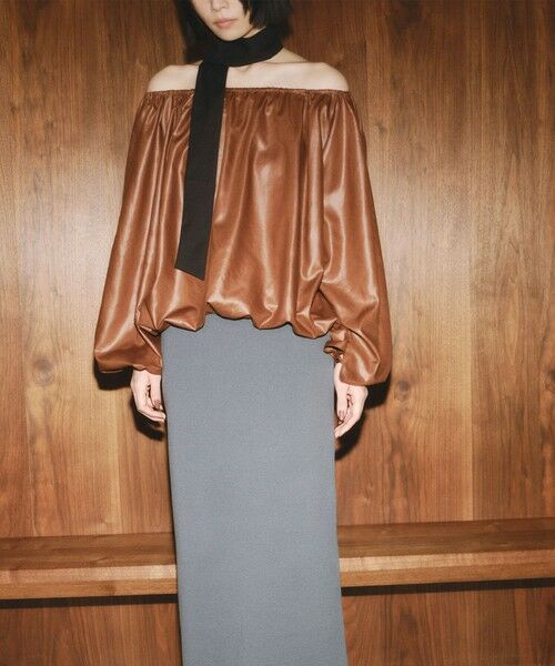 BIANCA / ビアンカ シャツ・ブラウス | 【BAILA12月号掲載】【BAILAコラボ企画】レザー見えバルーン3WAYブラウス | 詳細6