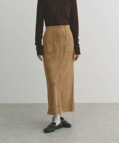 BIANCA/ビアンカ 【ON/OFF着回し】スエードライクタイトスカート ベージュ1 M(38) BIANCA/ビアンカ 【ON/OFF着回し】スエードライクタイトスカート ベージュ1 M(38)