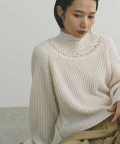 BIANCA / ビアンカ ニット・セーター | 【＠BAILA掲載】【1枚で着映え】クロッシェ風ヨークデザインニット