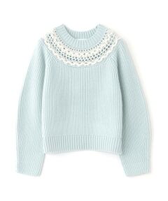 BIANCA / ビアンカ ニット・セーター | 【＠BAILA掲載】【1枚で着映え】クロッシェ風ヨークデザインニット