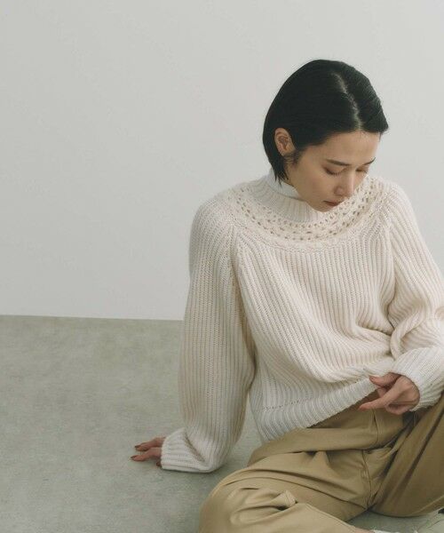 BIANCA / ビアンカ ニット・セーター | 【＠BAILA掲載】【1枚で着映え】クロッシェ風ヨークデザインニット | 詳細1