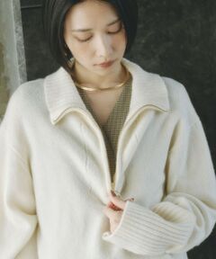 BIANCA / ビアンカ ニット・セーター | 【＠BAILA掲載】【ネック変化で着回し抜群】ジップアップニットプルオーバー