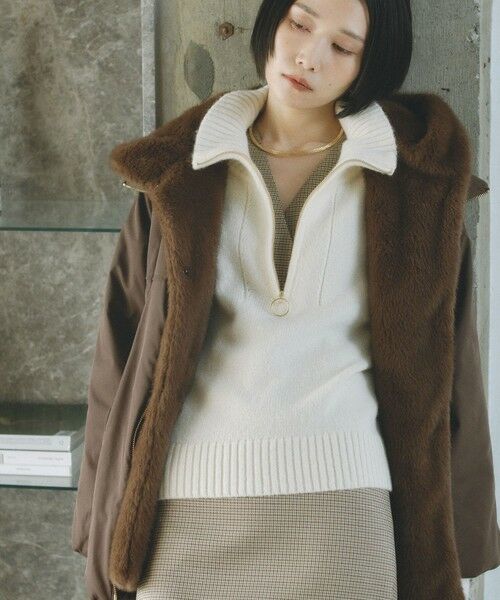BIANCA / ビアンカ ニット・セーター | 【＠BAILA掲載】【ネック変化で着回し抜群】ジップアップニットプルオーバー | 詳細6
