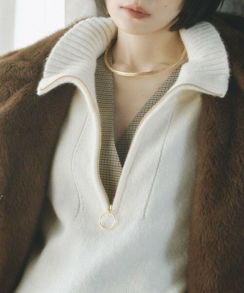 BIANCA / ビアンカ ニット・セーター | 【＠BAILA掲載】【ネック変化で着回し抜群】ジップアップニットプルオーバー | 詳細7