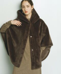 BIANCA / ビアンカ その他アウター | 【2WAYリバーシブル】ショートファーリバーシブルポンチョ